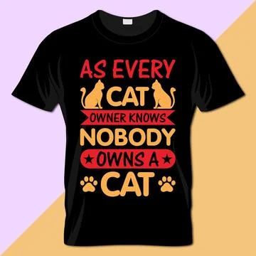Cat typography t-shirt vector design Ilustración de archivo