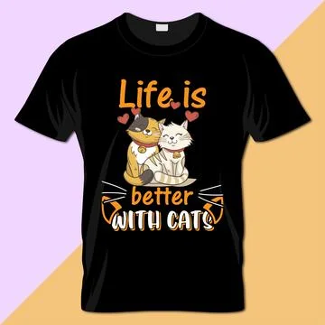 Cat typography t-shirt vector design Stock Illustration