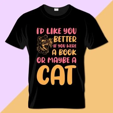 Cat typography t-shirt vector design Ilustración de archivo