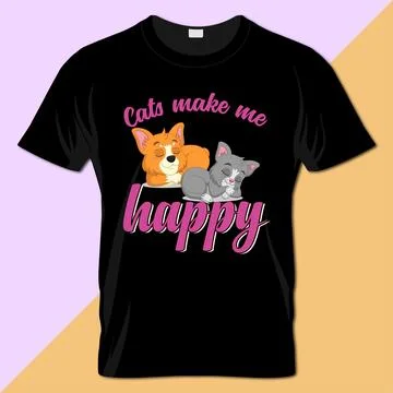 Cat typography t-shirt vector design Stock Illustration