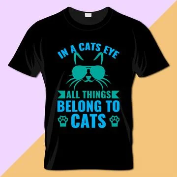 Cat typography t-shirt vector design Ilustración de archivo