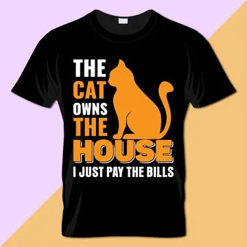 Cat typography t-shirt vector design Stock Illustration