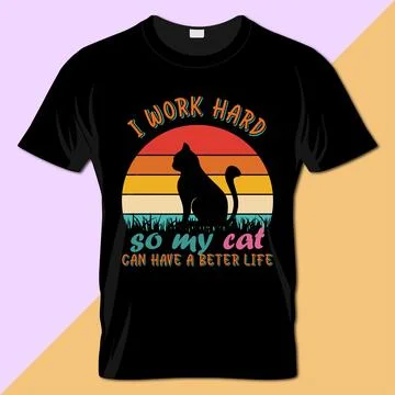 Cat typography t-shirt vector design Stock Illustration