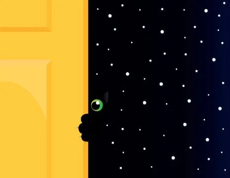 Cat under snow Stock Illustration