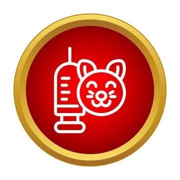 Cat vaccination icon representing pet healthcare prevention Stock Illustration