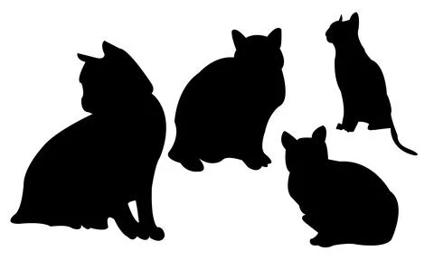Cat Vector And Silhouette Design Collection. Illustrazione stock