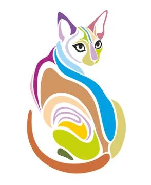 Cat Vector Decorative graphic design Stock Illustration