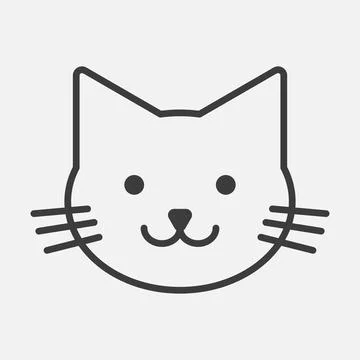 Cat vector line icon. Kitty black sign Stock Illustration