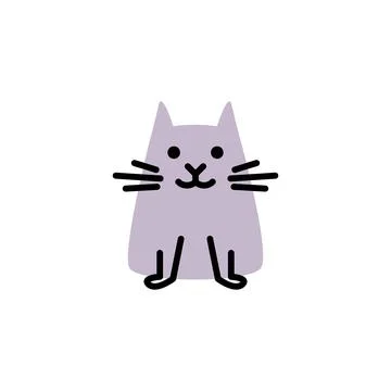 Cat. Vector logo in bold line style Stock Illustration