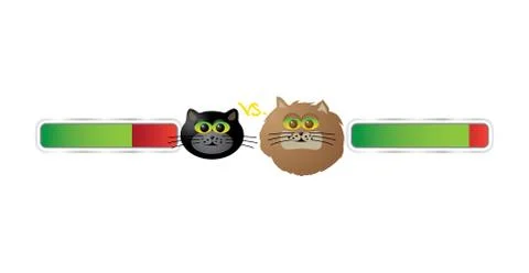 Cat versus other cat  Stock Illustration