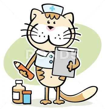 Cat veterinarian character Stock Illustration