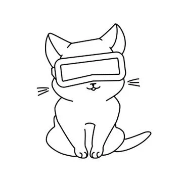 Cat with vr glasses Illustrazione stock