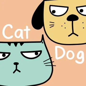 Cat Vs Dog Vector Illustration Background. Stock Illustration