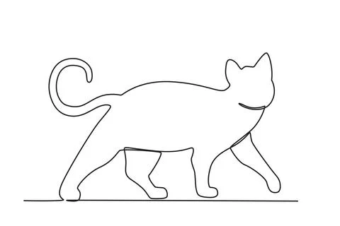 A cat walks with big steps Stock Illustration
