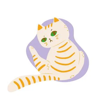 The cat is washing himself. View from the back. Vector illustration イラスト素材