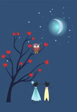 Cat wedding Stock Illustration