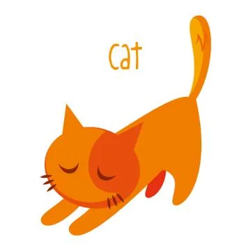 Cat on white background Stock Illustration