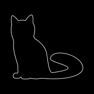 Cat   the white path icon . Stock Illustration
