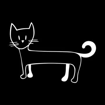 Cat with a white tail Stock Illustration