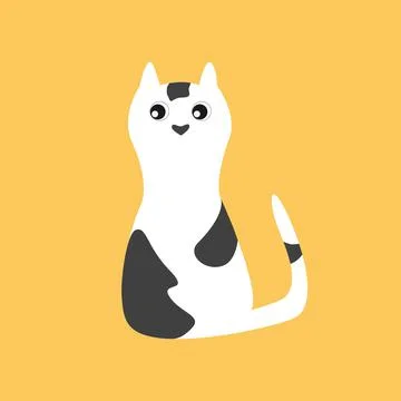 Cat on yellow Stock Illustration