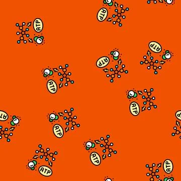 Catabolism biochemistry vector seamless pattern Illustrazione stock