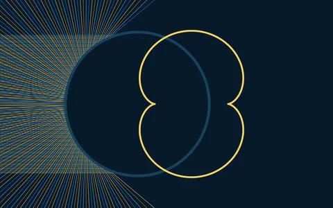 Catacaustic Rays Mathematical Geometric Background Illustrazione stock