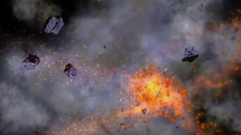 Cataclysm, explosion in space v.2 Stock Footage 78534653