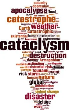Cataclysm word cloud Stock Illustration