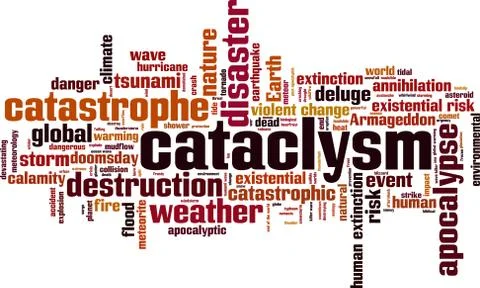 Cataclysm word cloud Stock Illustration