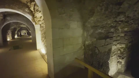 Catacombs in the ancient Serapeum complex at Saqqara, Egypt Stock Footage 340268786