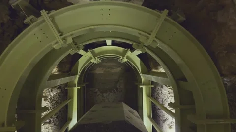 Catacombs in the ancient Serapeum complex at Saqqara, Egypt Stock Footage 340269018