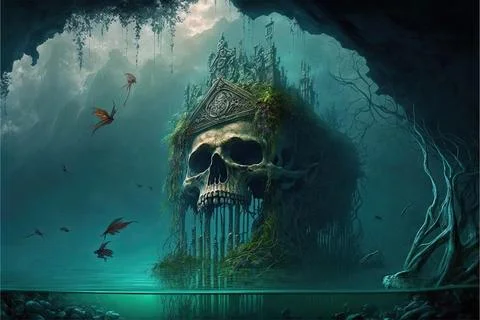 Catacombs In The Ocean Stock Illustration