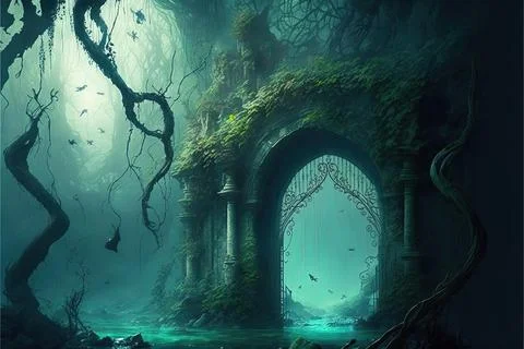 Catacombs In The Ocean Stock Illustration