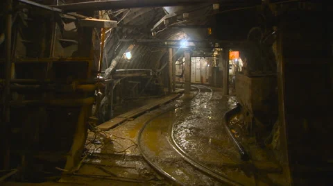 Catacombs. Railway. Dampness. Underground Construction of Subway Tunnel Stock Footage 62630217