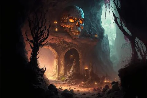 Catacombs In A Savannah Stock Illustration