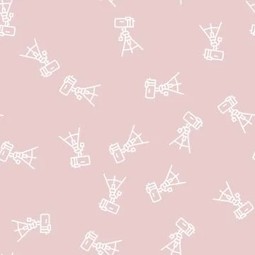 Catadioptric planetarium line seamless pattern Stock Illustration