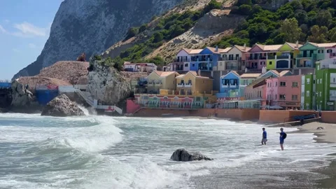 Catalan Bay in Gibraltar Stock Footage 240949874