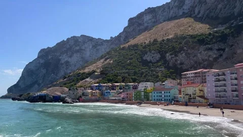 Catalan Bay in Gibraltar Stock Footage 240949948