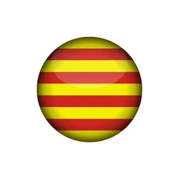 Catalan Flag Circle Button Vector Template Illustrazione stock