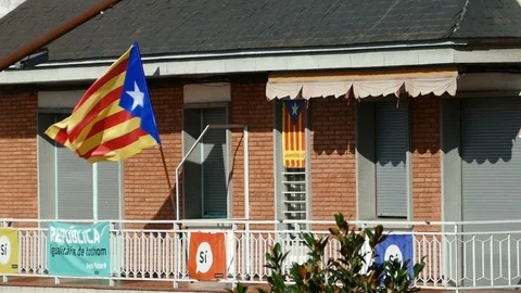 Catalan flag Stock Footage 87554635