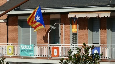Catalan flag Stock Footage 87555049