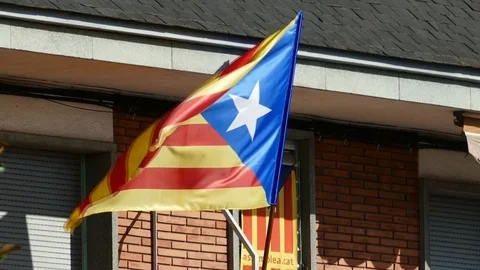 Catalan flag Stock Footage 87555664