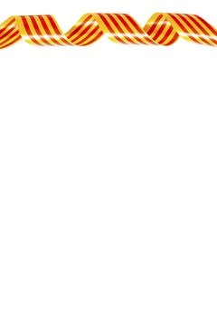 Catalan flag on vertical white background Stock Photos