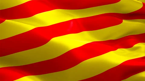 Catalan flag waving in wind video footage Full HD. Catalan Flag background Stock Footage 107310703