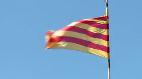 Catalan flag in the wind Stock Footage 50542679