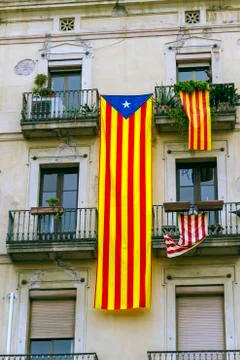 Catalan flags Stock Photos