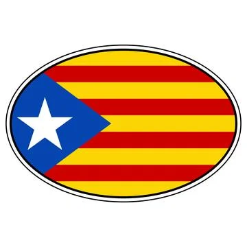 Catalan independence emblem oval flag design with symbolic star Stock-Illustration
