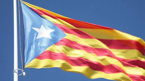 Catalan Independence flag Stock Footage 34383201