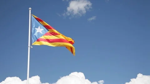 Catalan independence flag Stock Footage 81082042
