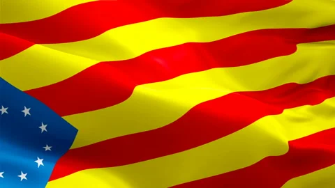 Catalan independence Flag Transitions flag video waving in wind. Catalan Flag Stock Footage 107364708